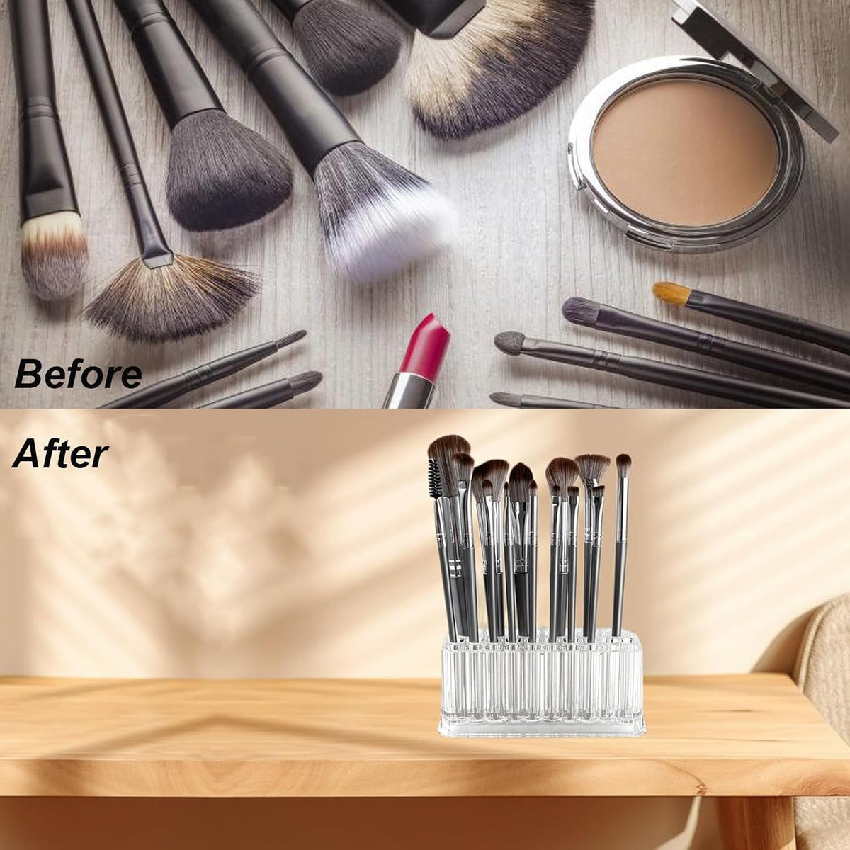 Clear Acrylic Lipstick & Makeup Organizer 26 Slots Storage Case