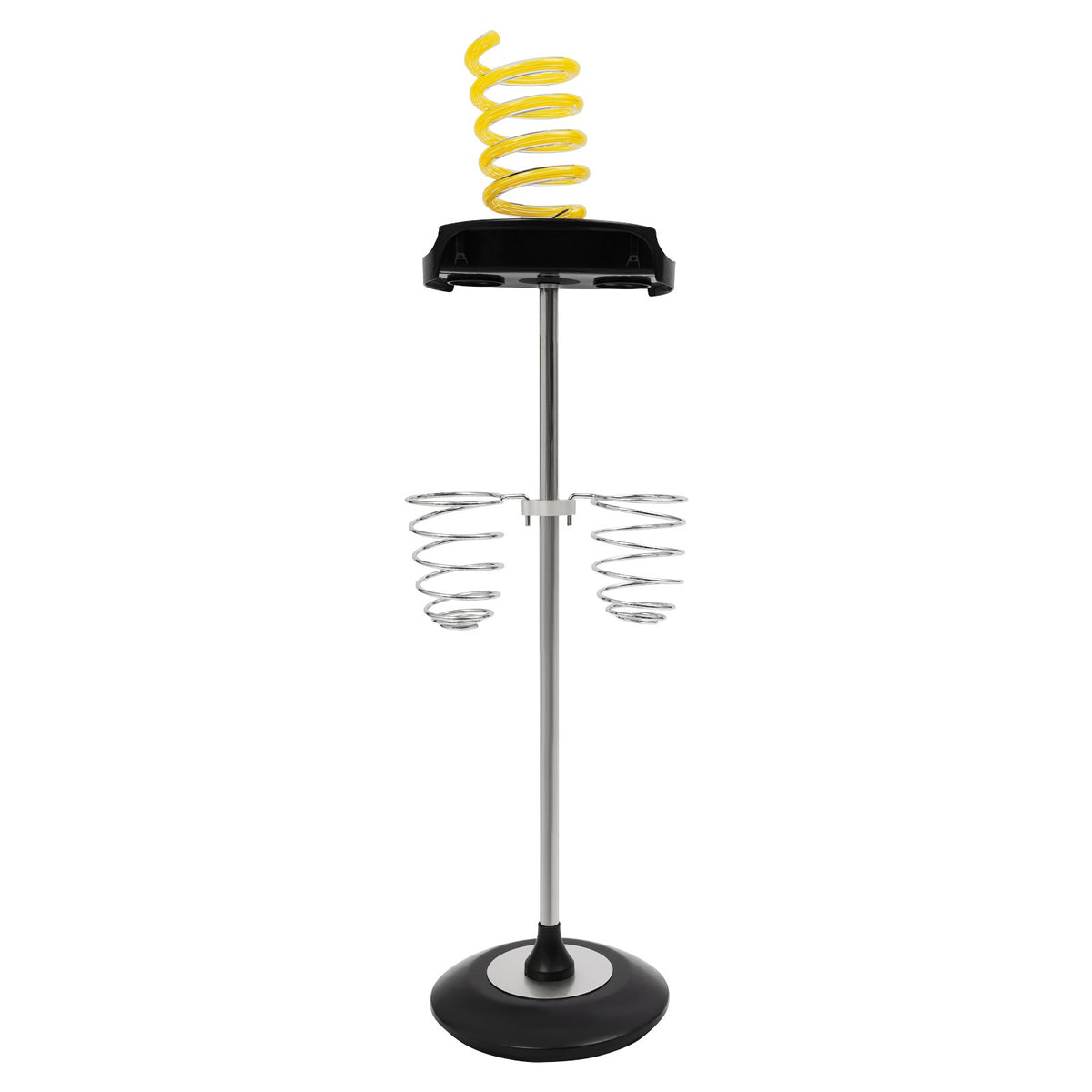 Freestanding Hair Dryer Stand with Tray & Spiral Holders - Yellow