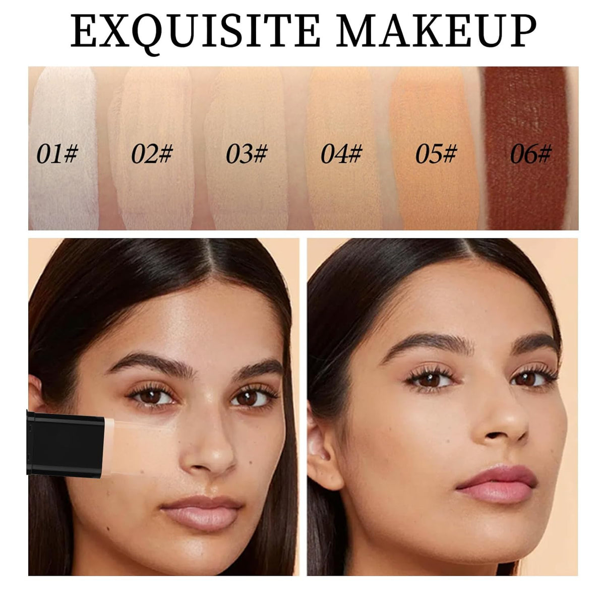 Long-Wear Lightweight Foundation Contour Stick for Flawless Skin - Natural Shade