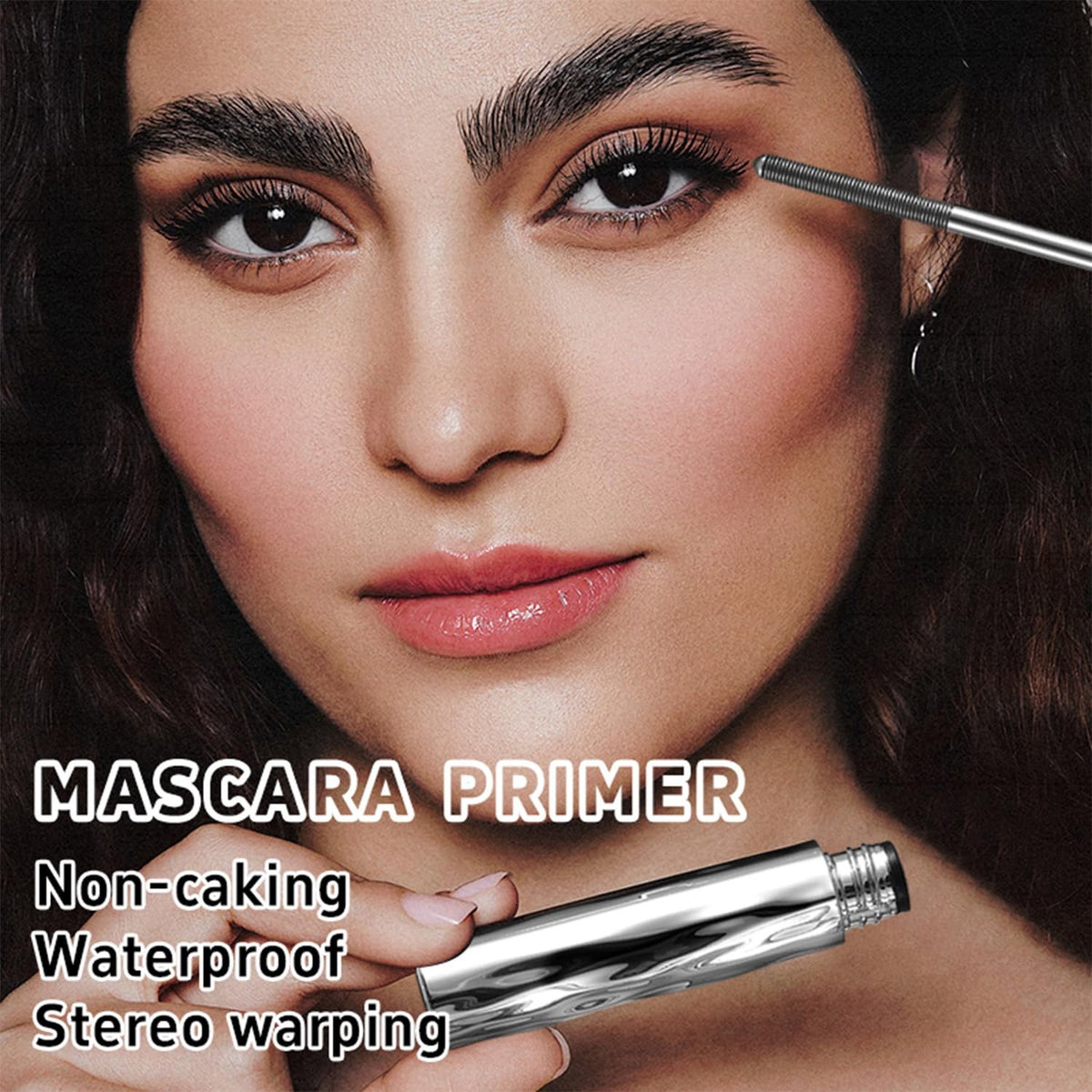 Waterproof Tubular Eyelash Primer & Curl Mascara with Metal Wand
