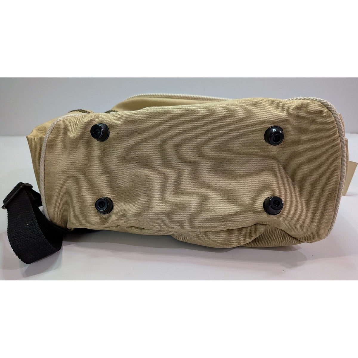 Khaki Canvas Cosmetic Bag Travel Organizer with Multiple Pockets