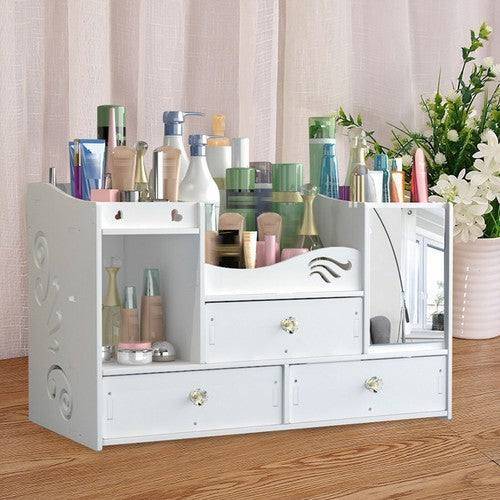 Makeup Storage Box with Drawers - Cosmetic Organizer for Desktop, 40x20x25cm