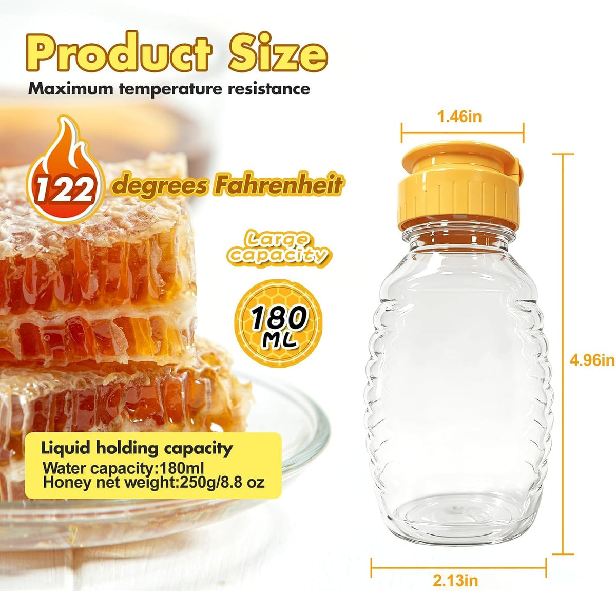 32 Pack Food-Grade Refillable Honey Bottles with Leak-Proof Flip Lids