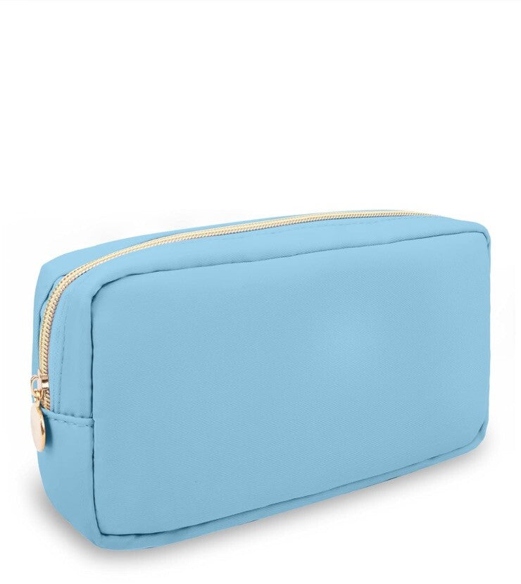 Waterproof Nylon Cosmetic Bag Makeup Pouch Toiletry Organizer - Blue