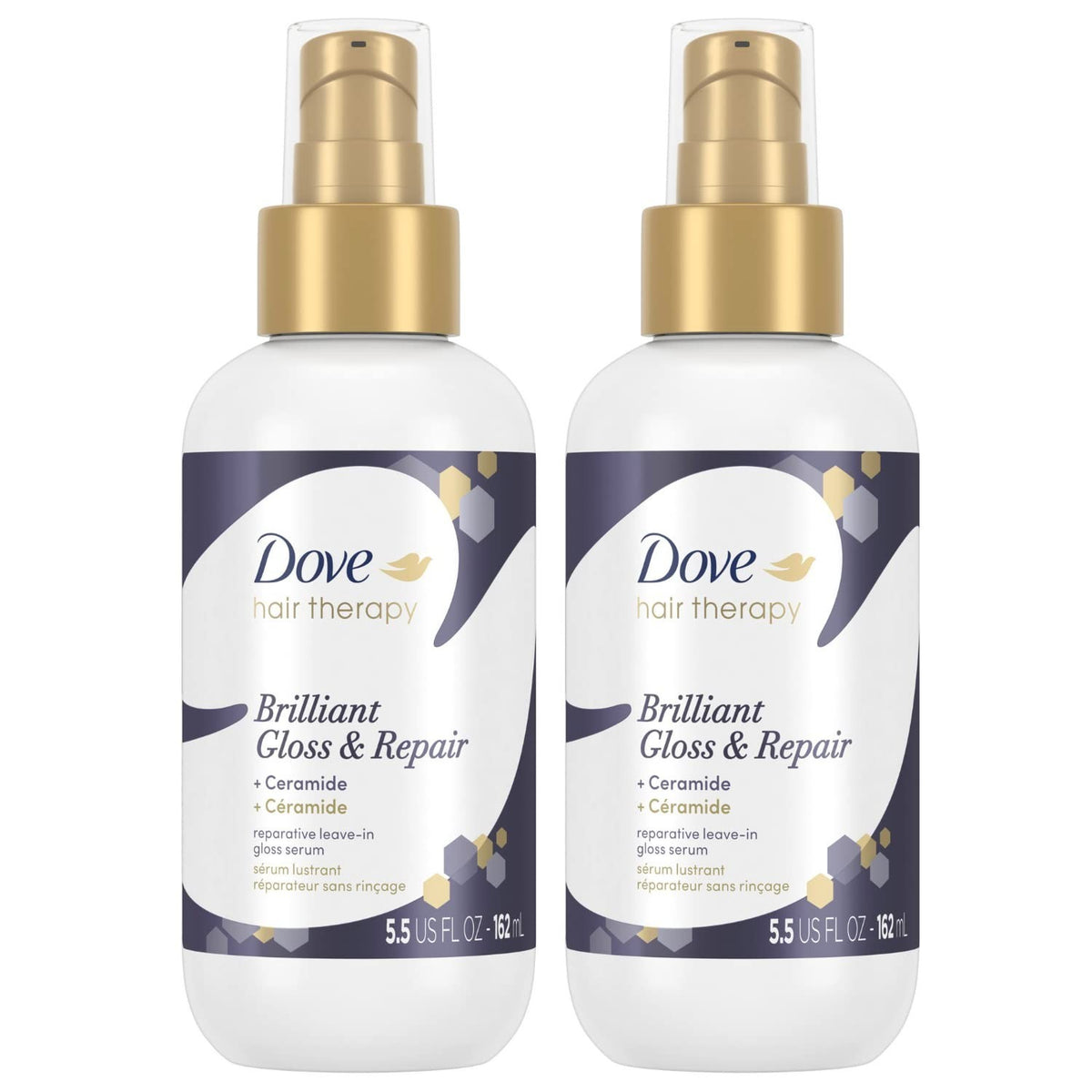 Dove Hair Therapy Gloss & Repair Hair Serum with Ceramide - Pack of 2