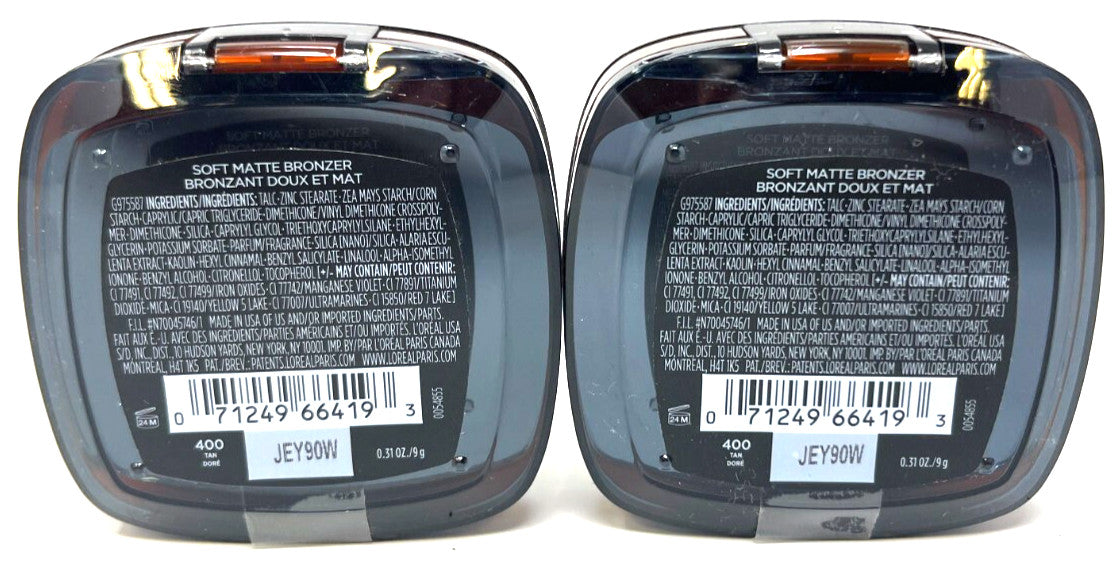 (2) Loreal Infallible 24H Fresh Wear Bronzer - Tan, Sealed Face Makeup