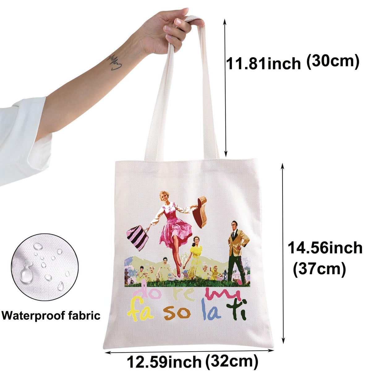 Music-Themed Cosmetic Makeup Bag - Sound of Music Do Re Mi Design