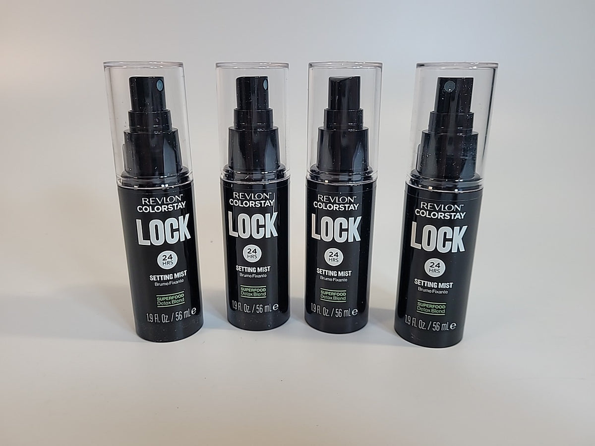 Revlon ColorStay Lock Setting Spray - 24 Hour Makeup Finish, Hydrating Superfood Blend, Travel Size 1.9oz (Pack of 4)