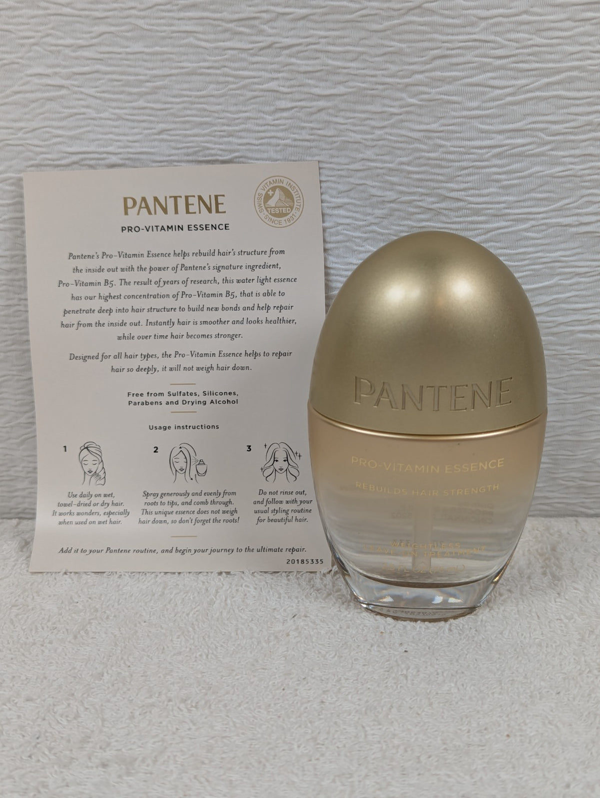 Pantene Pro-Vitamin Essence Daily Repair Hair Mist 2.5 Fl Oz Open Box