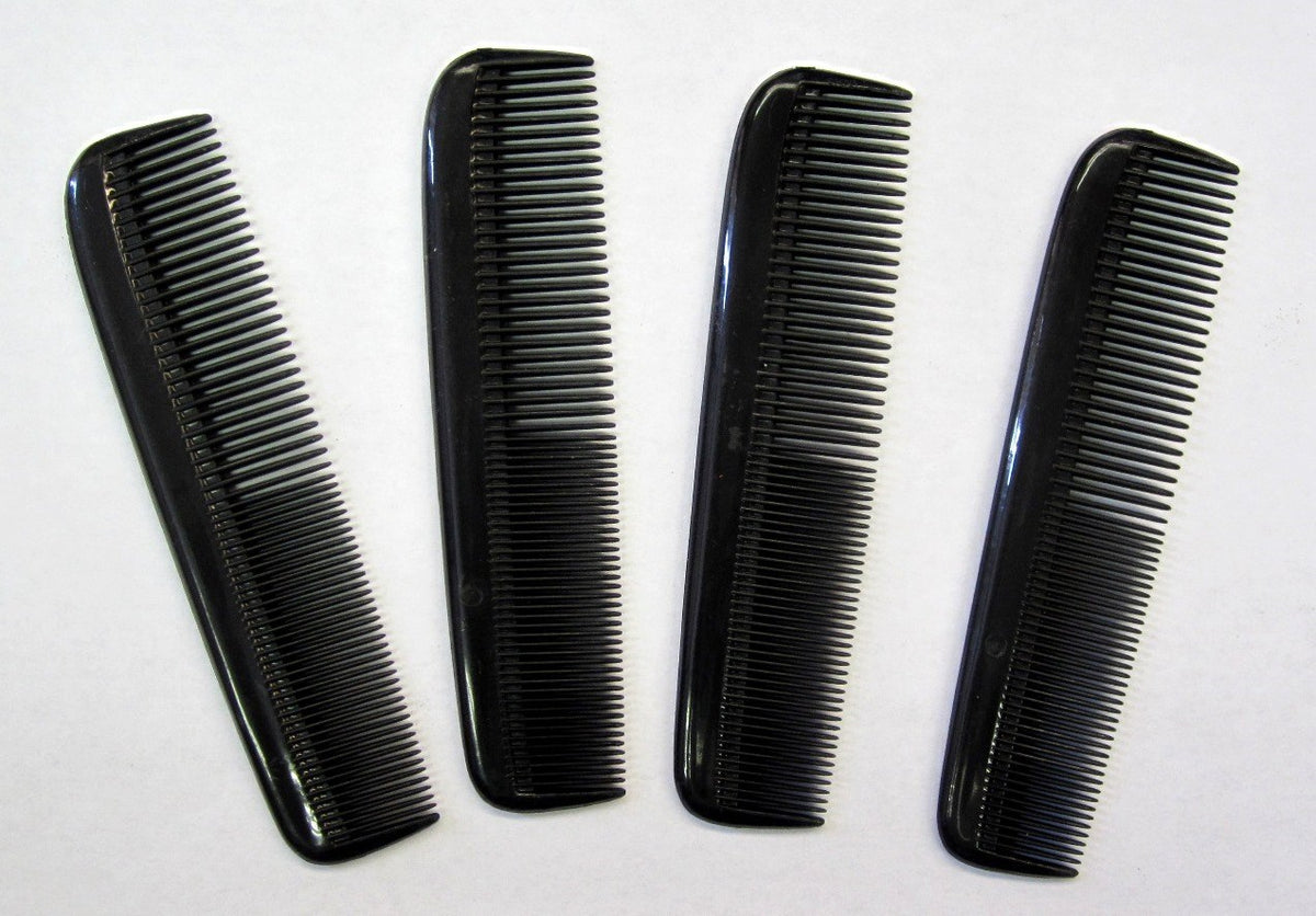Black Hair Styling Comb Set - 4.5 Inch Pocket Comb for Hair Grooming