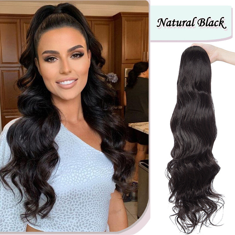Long Wavy Clip-In Ponytail Hair Extension - Thick Natural Look