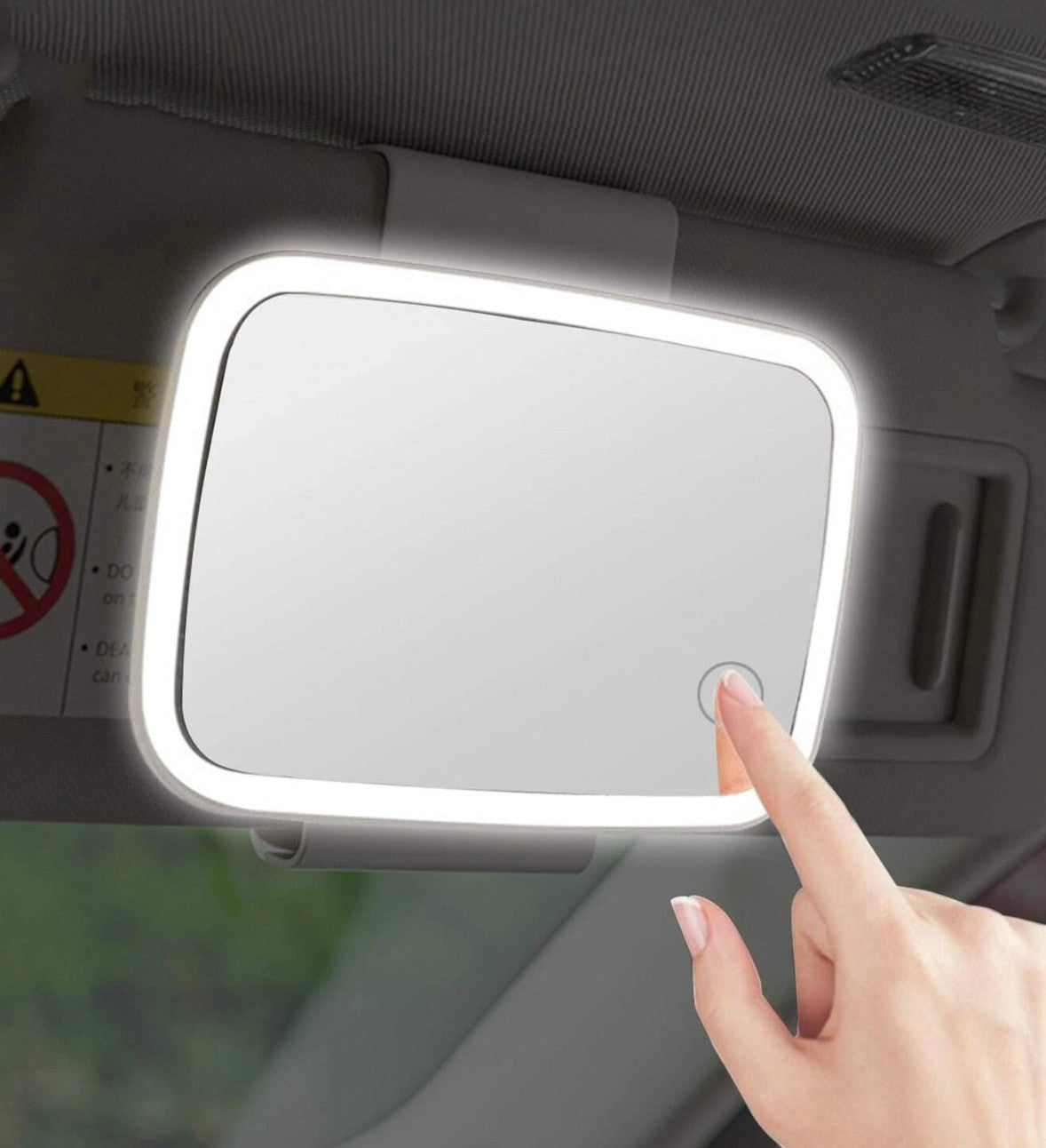 LED Lighted Car Sun Visor Vanity Mirror with Adjustable Brightness