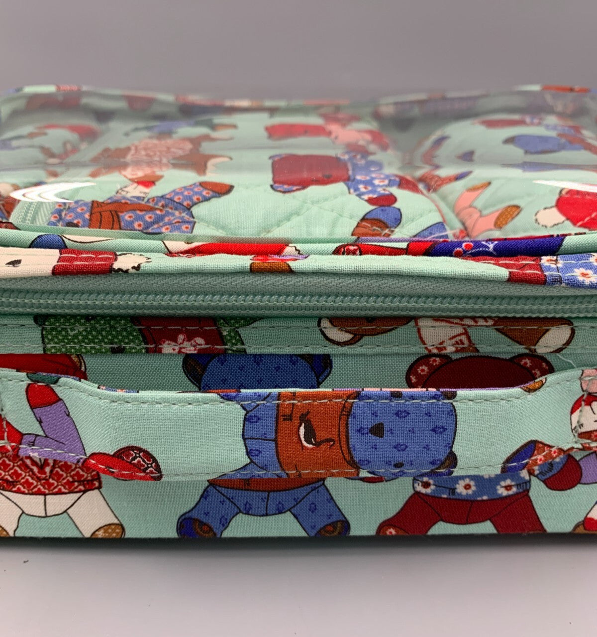 Vera Bradley Toasty Teddies 4-Piece Cosmetic Makeup Bag Set - Green