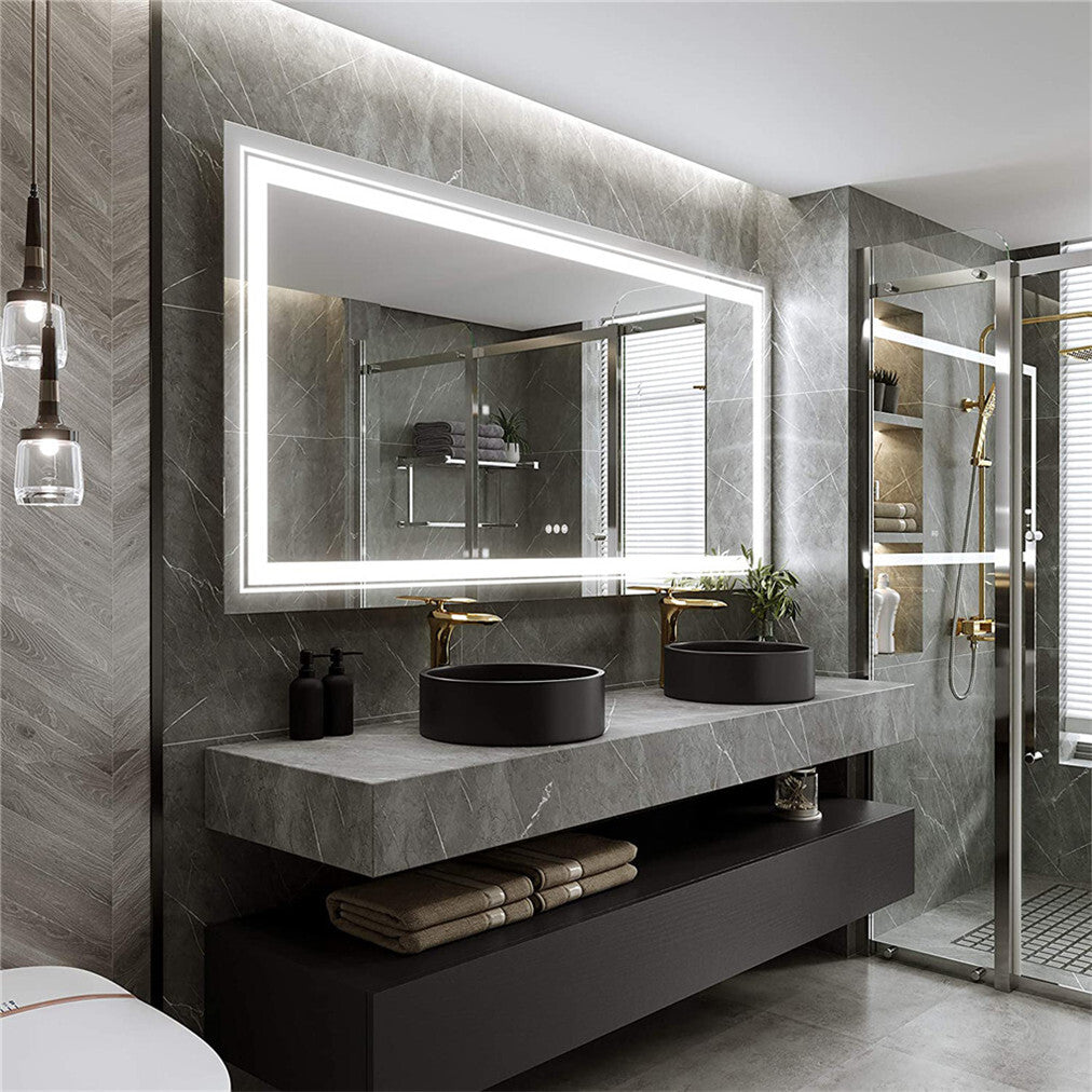 Power-Efficient LED Bathroom Mirror with Anti-Fog & Touch Control