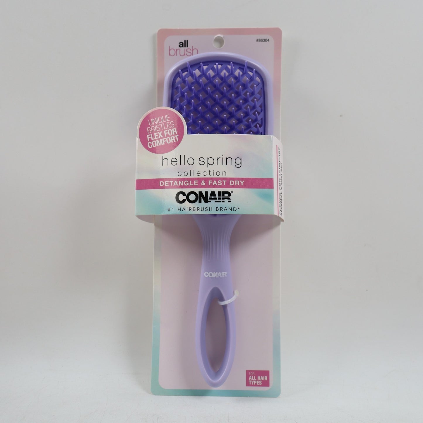 Conair Allbrush Detangling & Fast Dry Vented Hairbrush - Pack of 2, Purple