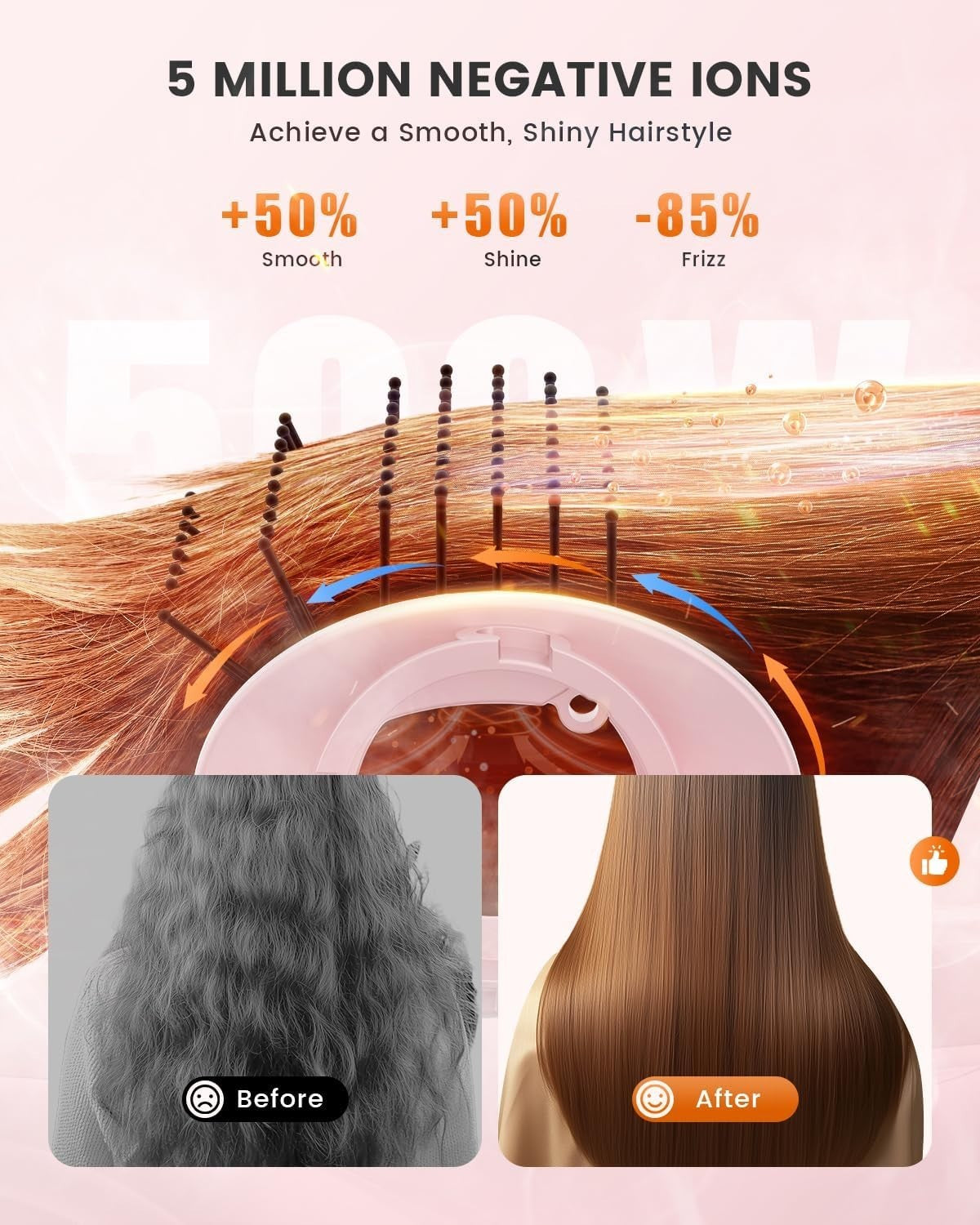 5-in-1 Professional Hair Dryer Brush - Multi-Styler with Auto-Wrap Curling