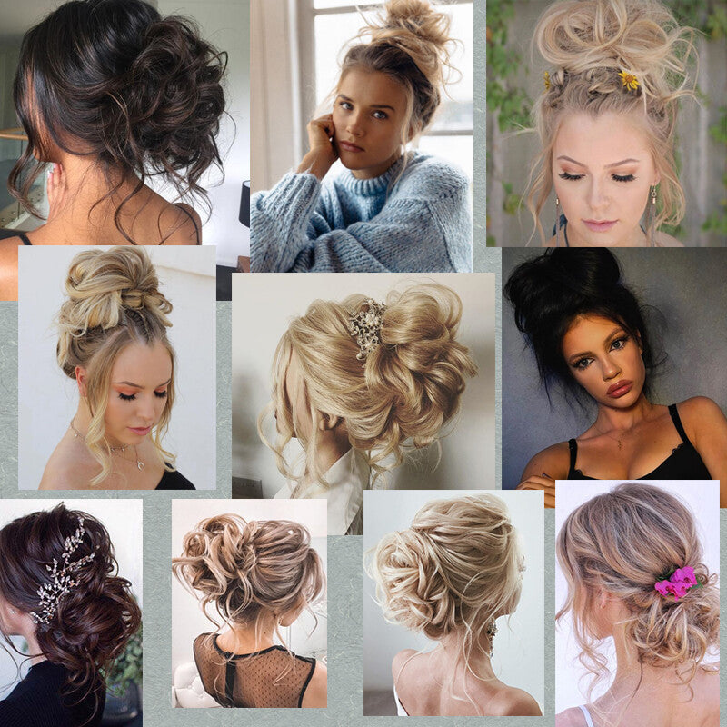 Large Messy Bun Hair Extension Wrap Scrunchie for Updos & Volume