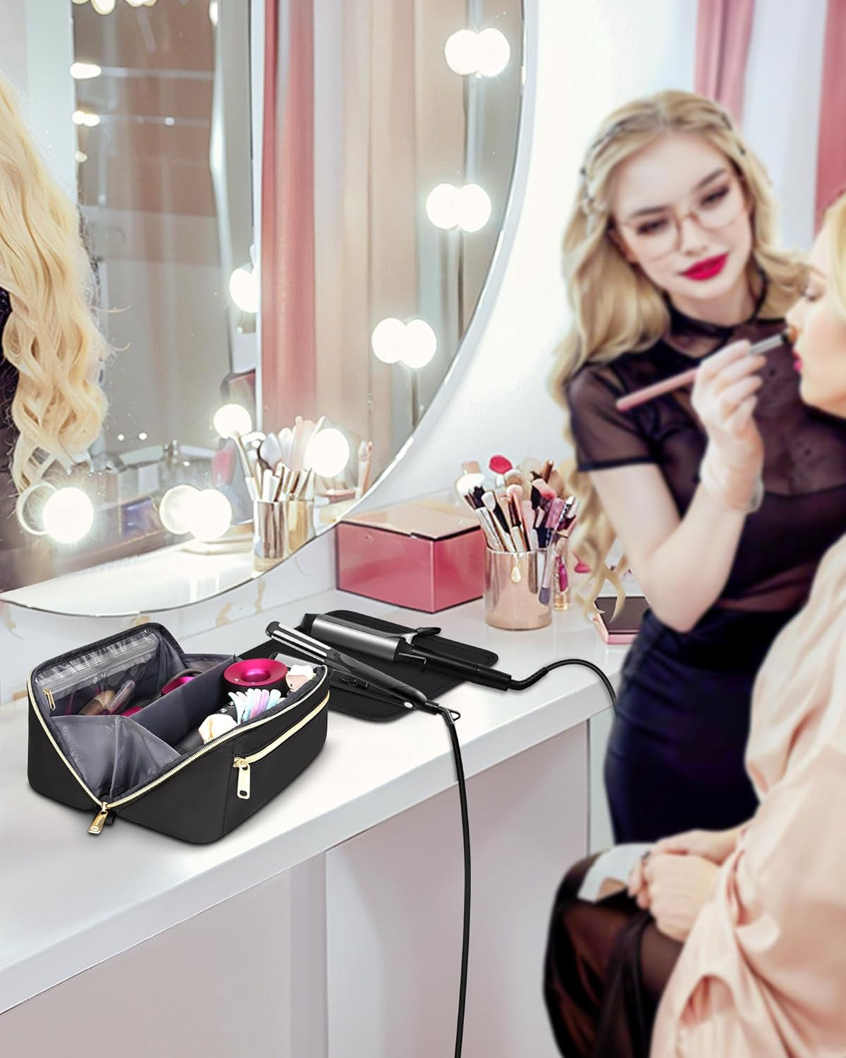 Travel Hair Tool Bag Compatible with Shark FlexStyle & Hair Dryers