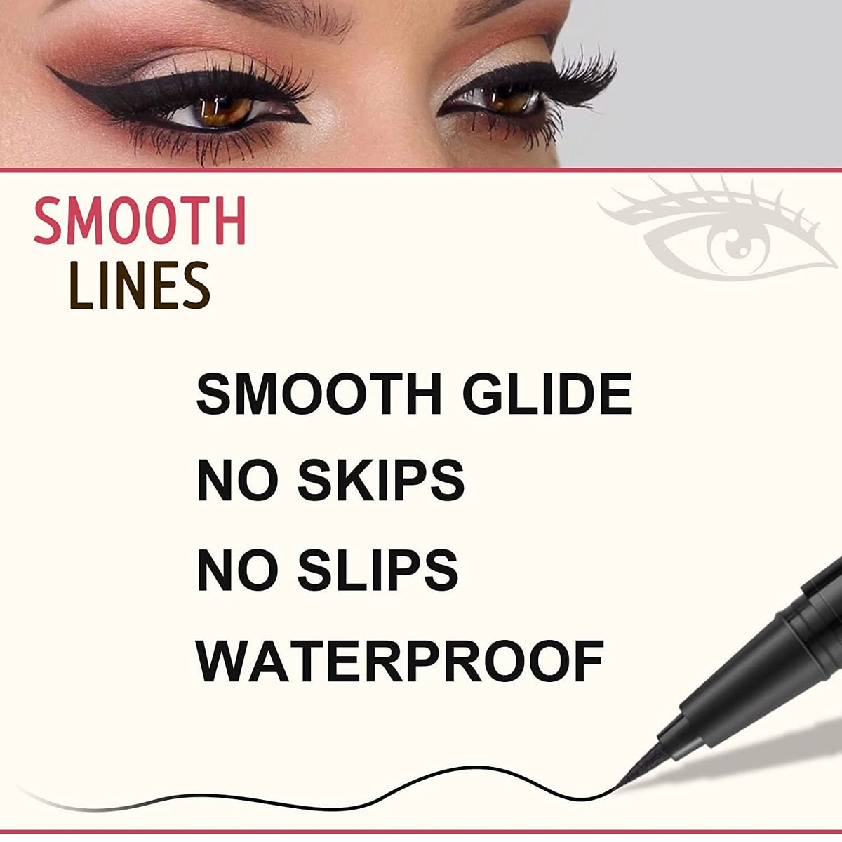 Waterproof Liquid Eyeliner Pencil - Smudge-Proof & Long-Lasting, Black
