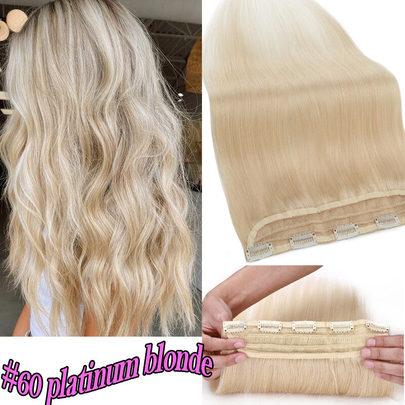 Clip-In Human Hair Extensions Thick & Full Head - Straight or Wavy