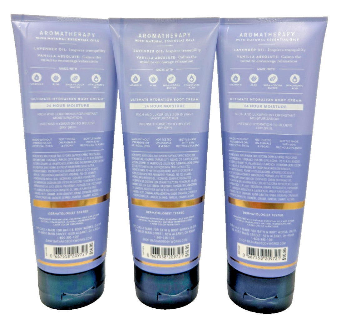 Lavender Vanilla Body Cream - 3 Pack, 8 oz Each