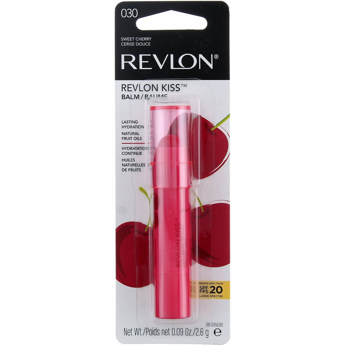 Revlon Kiss Lip Balm Stick SPF 20 Sweet Cherry 0.09 oz - Hydrating & Sheer Color