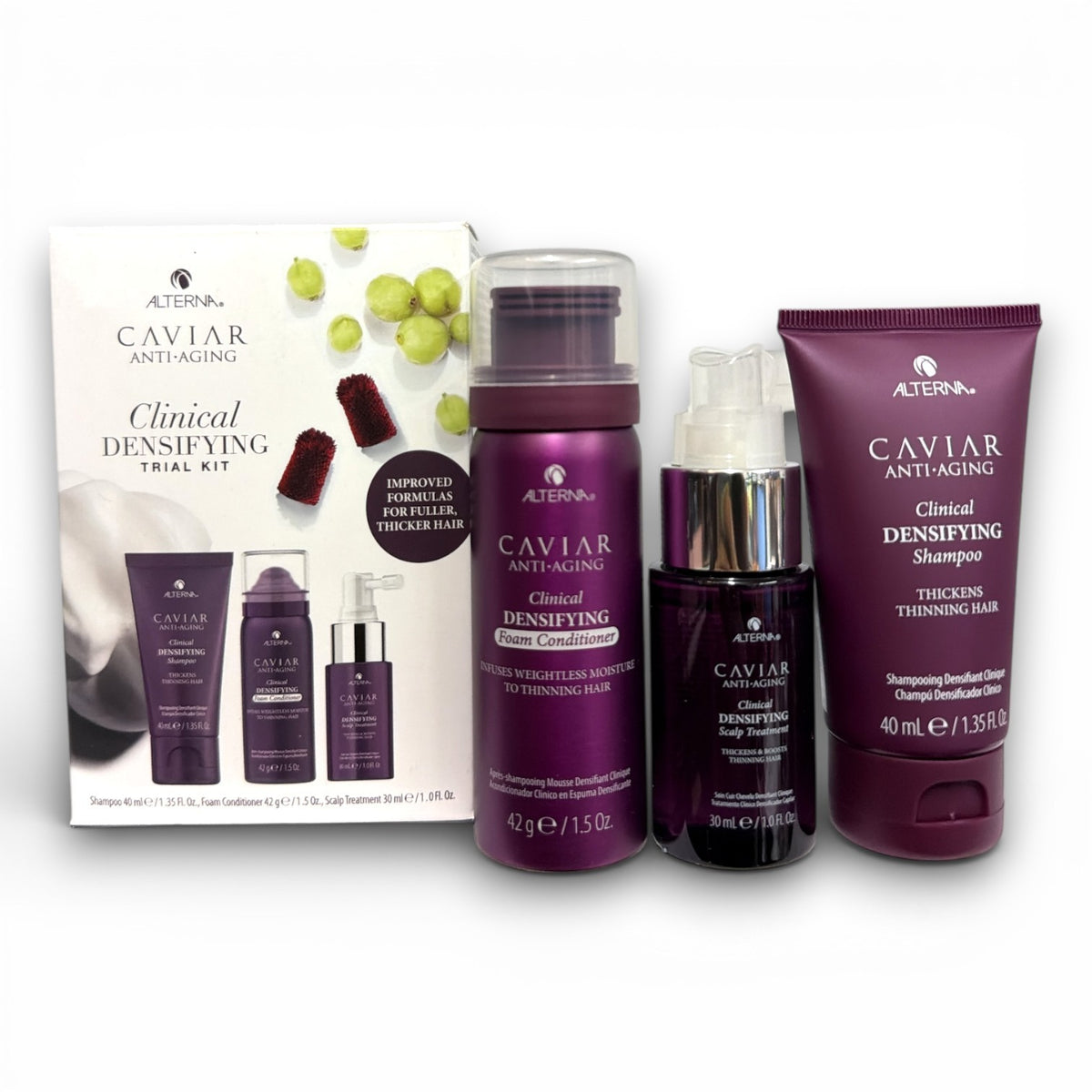 ALTERNA CAVIAR Densifying Travel Size Kit 3 Pcs Shampoo & Conditioner