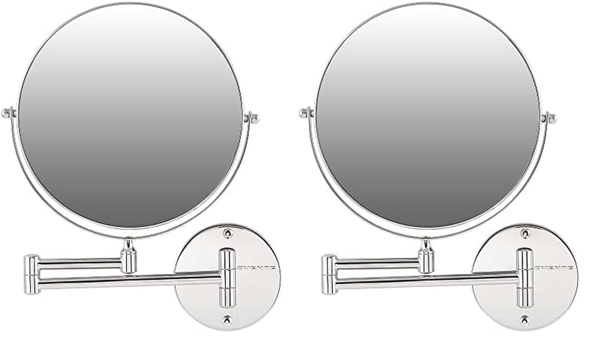 Wall Mount Makeup Mirror 9 Inch with 1X & 10X Magnification, Adjustable Swivel
