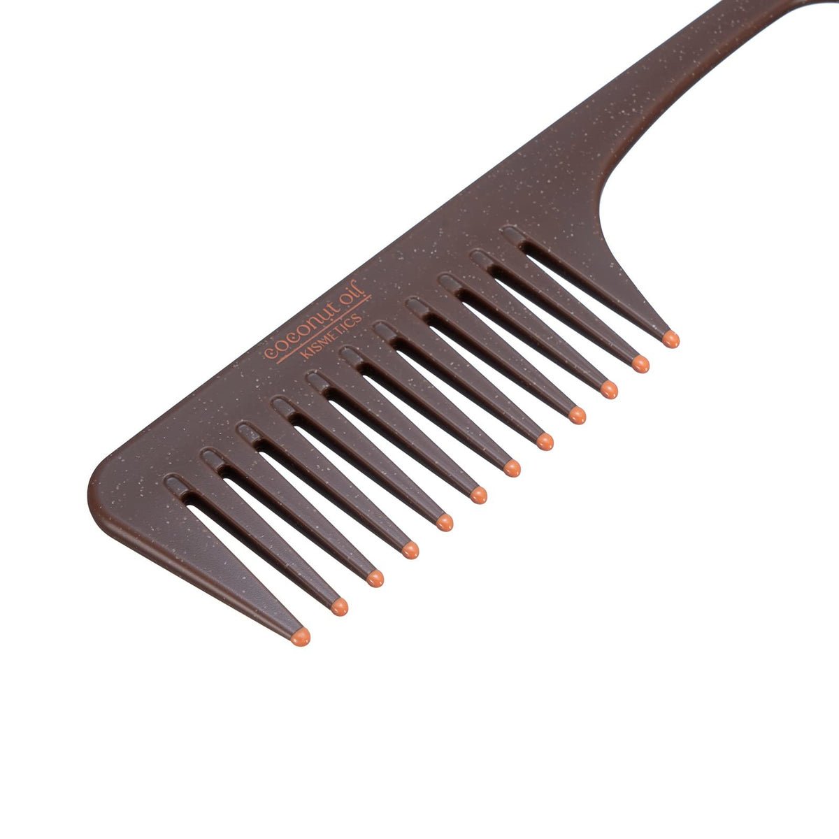 Coconut Oil Infused Wide Tooth Shower Comb for Detangling & Frizz Control