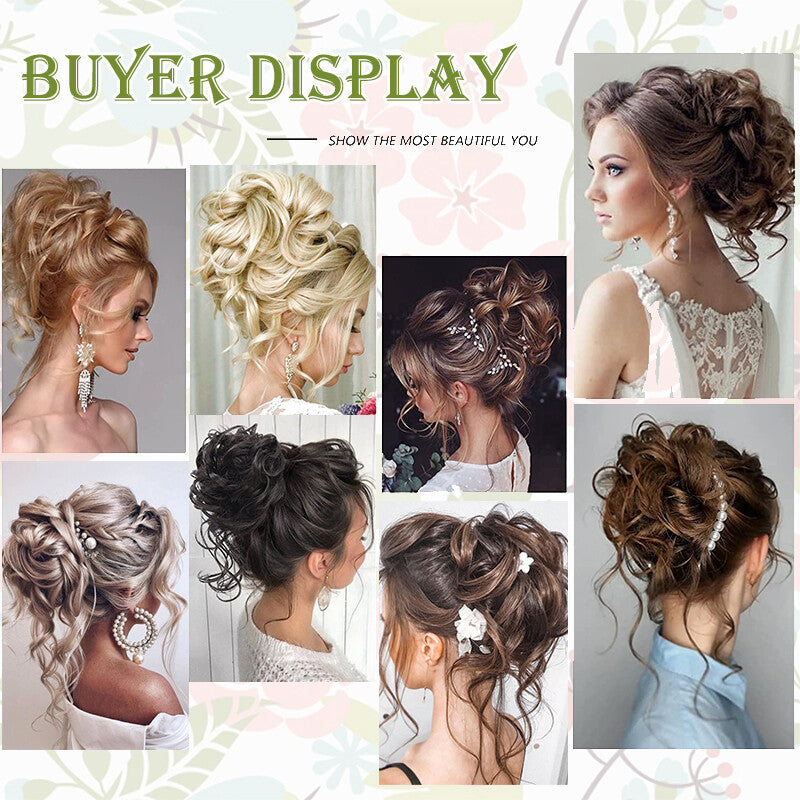 Messy Bun Claw Hair Clip Extensions - Curly Thick Updo Accessory