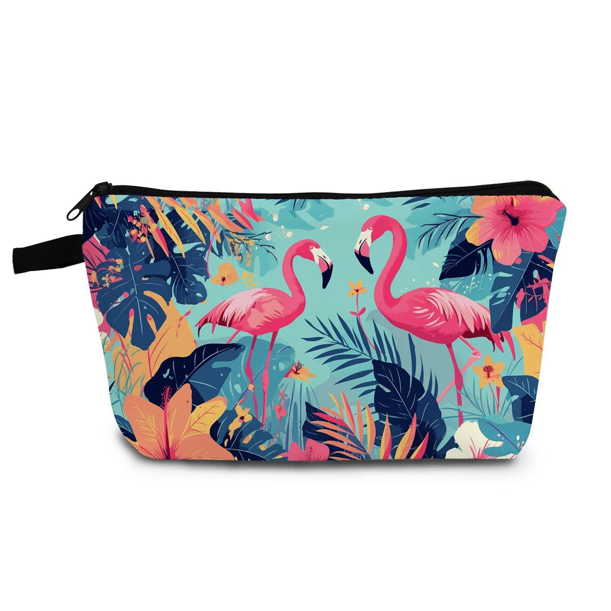 Cute Flamingo Makeup Bag with Zipper - Small Travel Organizer for Women