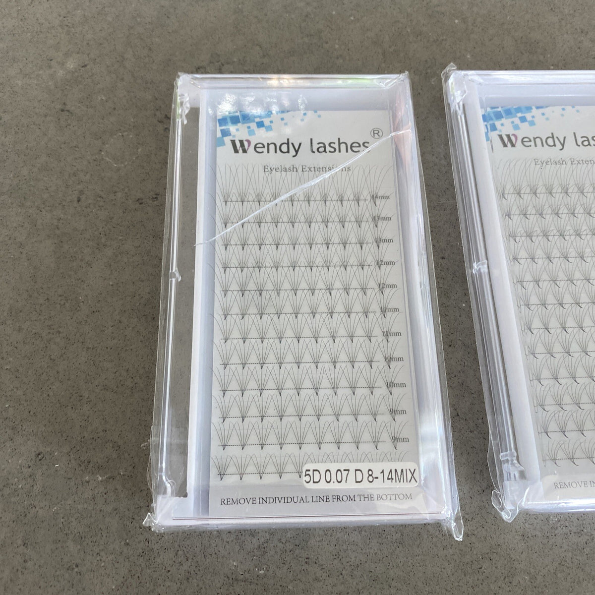 False Eyelashes Extensions 5D Premade Fans 0.07 D 8-14 Mix - Wendy Lashes