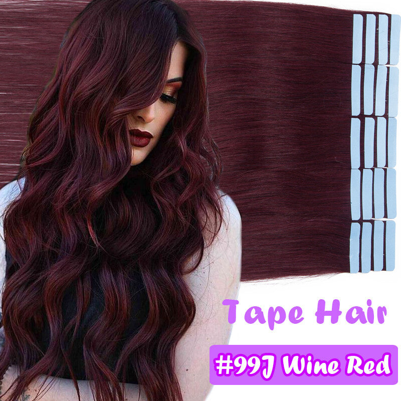 Remy Human Hair Extensions Skin Weft Full Head - Thick Tape-In Hairpieces
