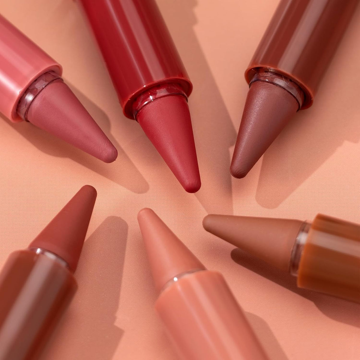 6-Piece Gradient Lip Liner and Lipstick Set - Ombre Matte & Hydrating