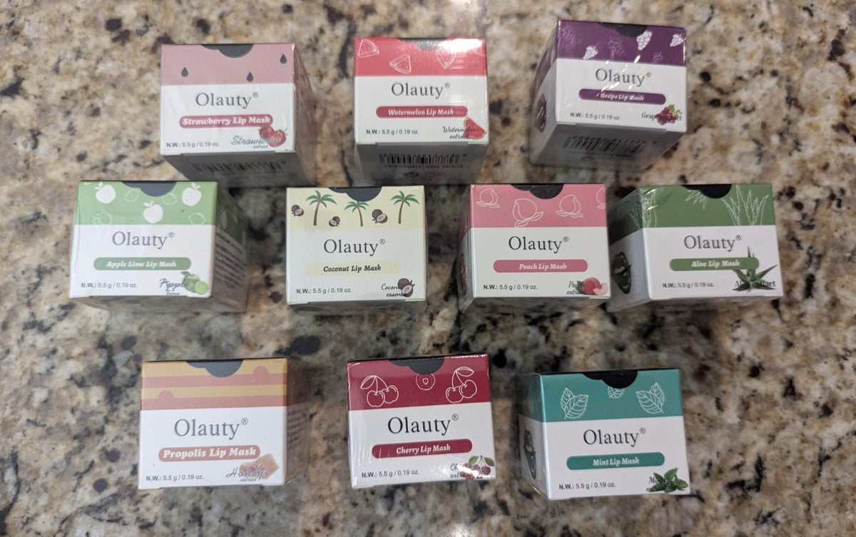 Lip Mask Set with Honey & Fruit Flavors - Moisturizing & Exfoliating Sleep Treatment, 10 pcs