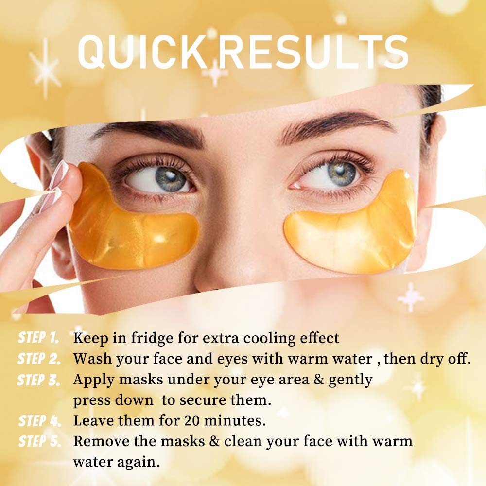 10 Pairs Collagen Gold Eye Masks - Anti-Aging Wrinkle & Dark Circles