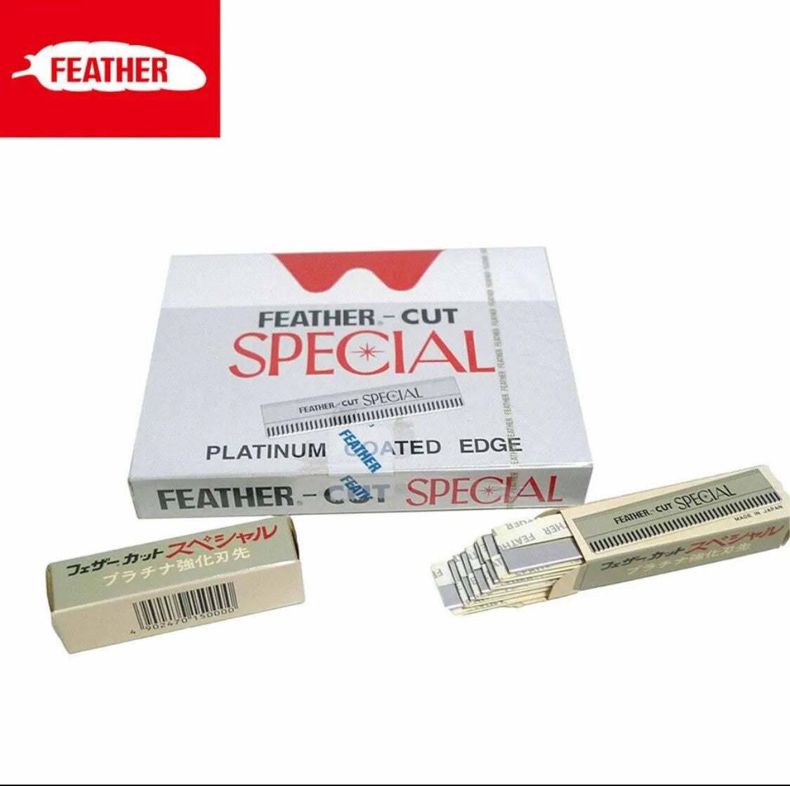 FEATHER CUT STAINLESS X 100PCS BLADE HAIR STYLING RAZOR THINNING