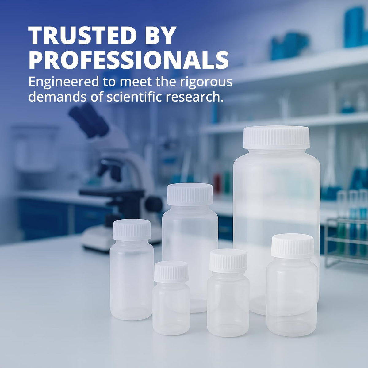 12 Pack 16 oz Plastic Sample Containers with Lids - Wide Mouth Reagent Bottles