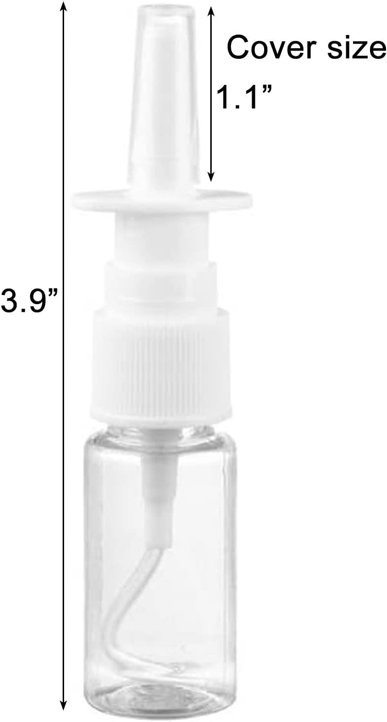 3 Pack 10ml Nasal Spray Bottles with Fine Mist - Clear Travel Containers