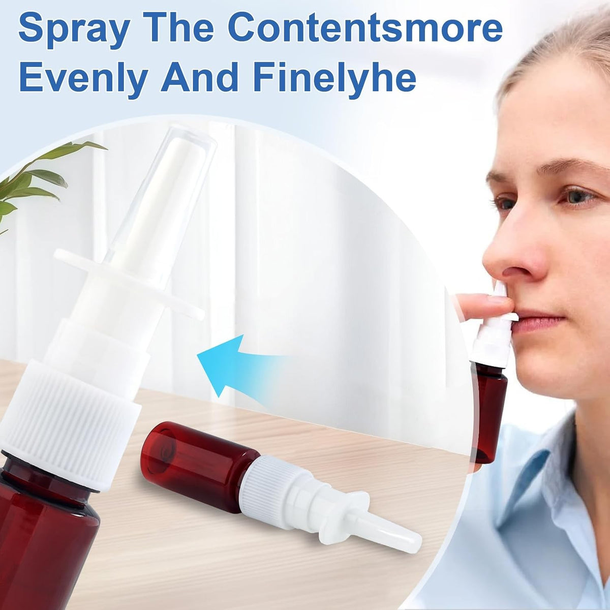 10 Pack Reusable 10ml Nasal Spray Bottles with Fine Mist Atomizer