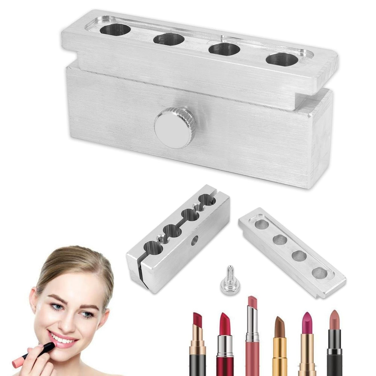 DIY Lipstick Making Kit with Aluminum Alloy Mold - Lip Balm & Lipstick Set
