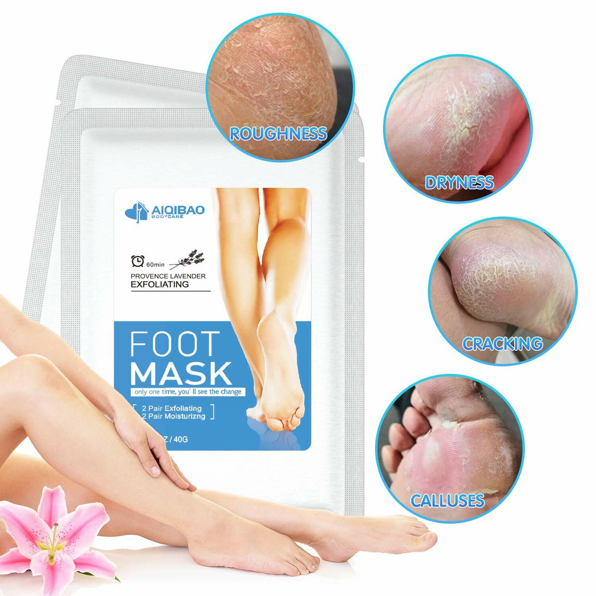 Foot Peeling Mask - 2 Pair Exfoliating Foot Peel