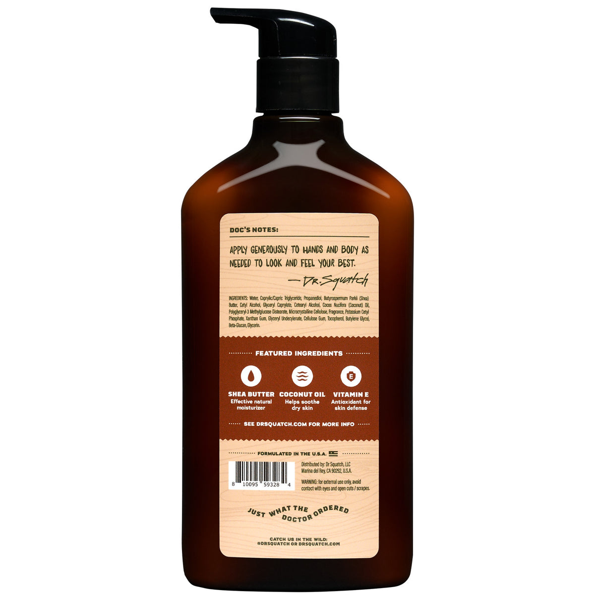 Natural Hand & Body Lotion - Wood Barrel Bourbon, 10 fl oz