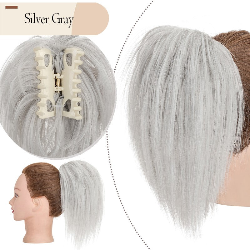 Messy Bun Scrunchie Hair Ponytail Claw Clip Updo Extensions - Thick Ombre Style