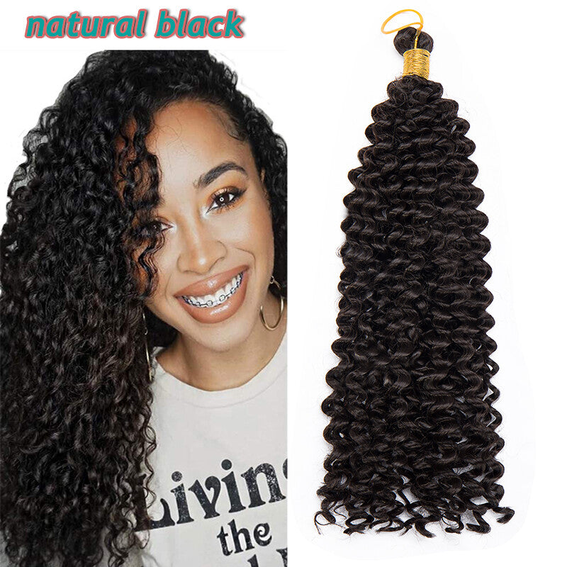 14-Inch Water Wave Crochet Hair Extensions - Afro Curly, Bouncy & Soft