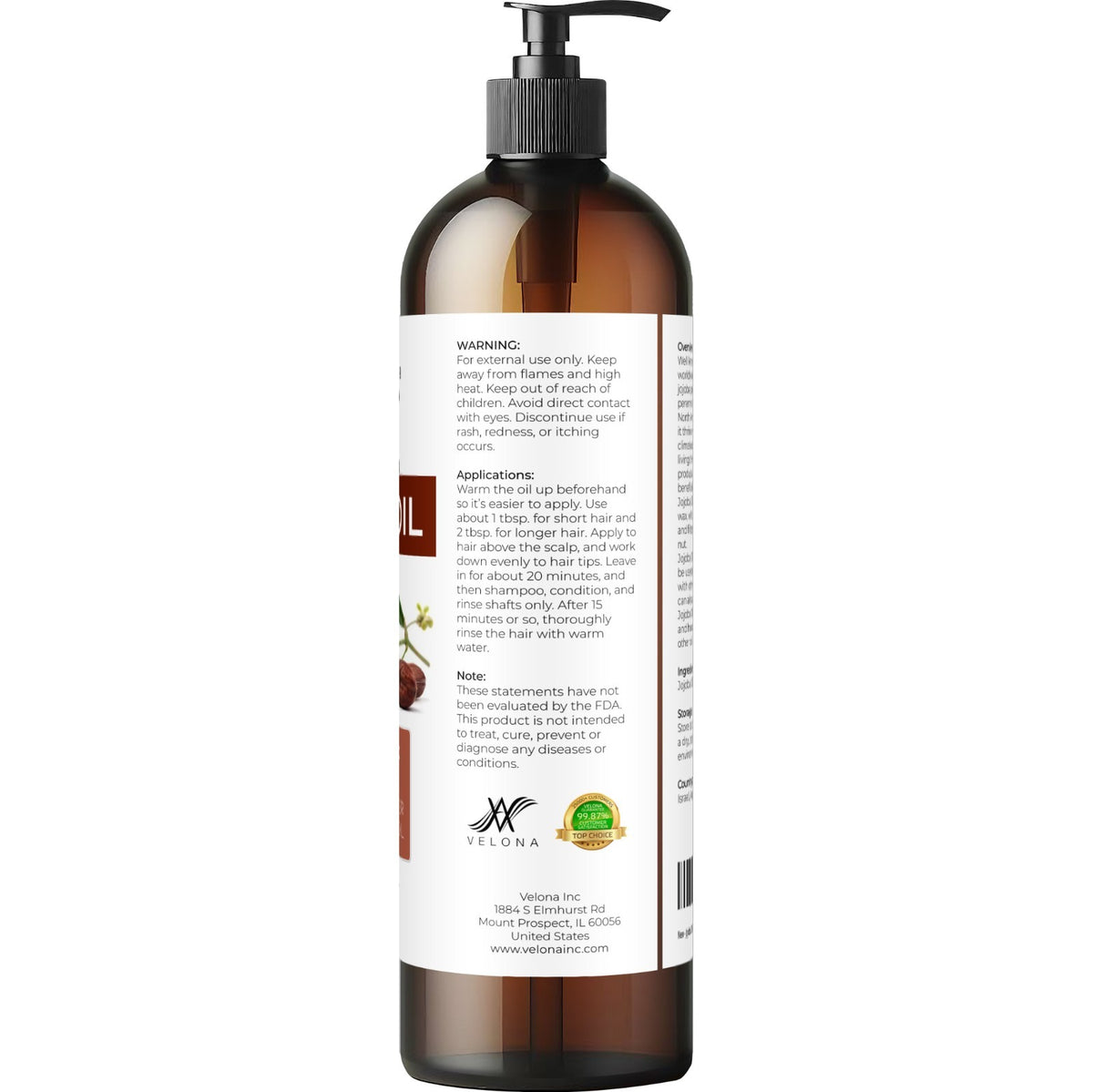 Pure Jojoba Oil - Natural Cold Pressed Moisturizer & Hair Treatment