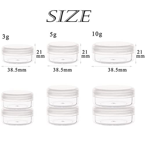 Mini 5g Sample Containers with Lids - Reusable Plastic Makeup Jars for Cosmetics