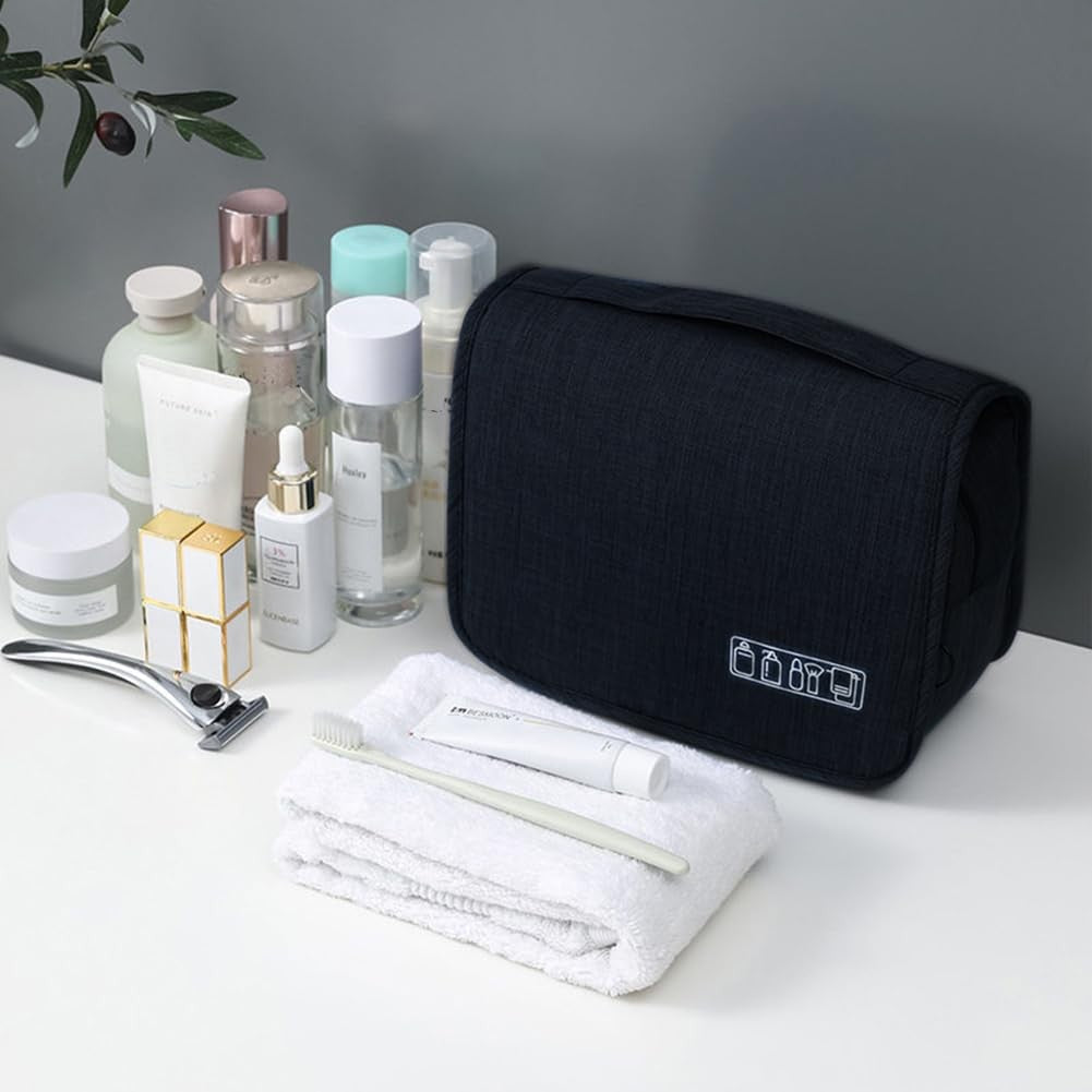 Water-Resistant Travel Toiletry Organizer Bag with Hanging Hook