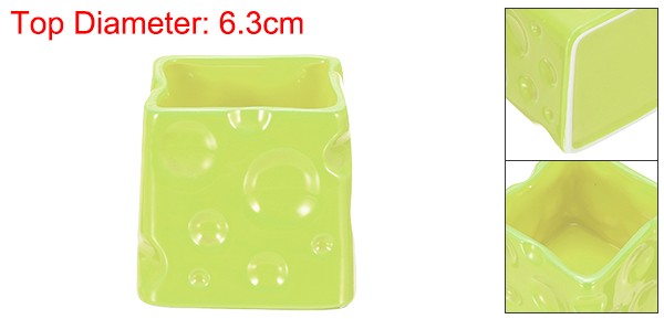 Ceramic Makeup Brush Organizer - Fruit Green, 3 Inch Cosmetic Holder
