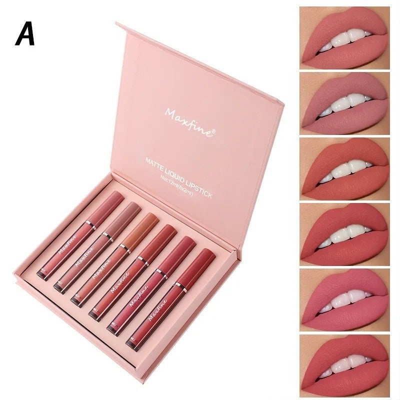 6pcs Waterproof Matte Lipstick Set Long Lasting Lip Makeup Beauty